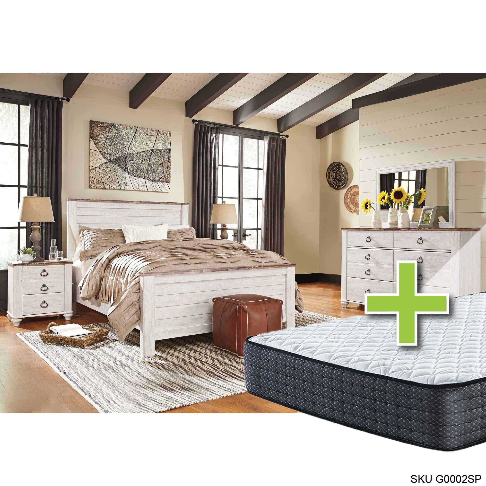 Rent to Own Ashley Willowton II 6 Piece Queen Bedroom Set w/ 12